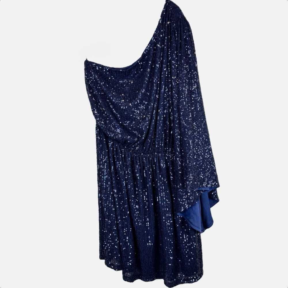 CHICSOUL | Blue Sequin One-Shoulder Cocktail dress, 1X